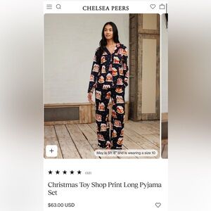 Chelsea Peers Christmas Toy Shop Print Long Pyjama Set